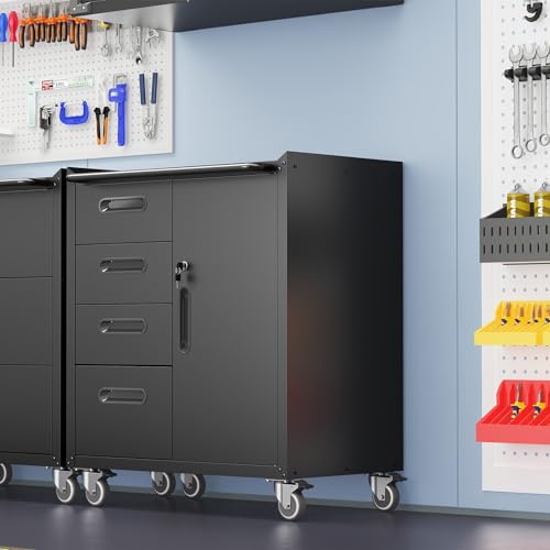 Wall Cabinet with 2 Doors, Lockable, Adjustable Shelves, Heavy Duty Steel J4545