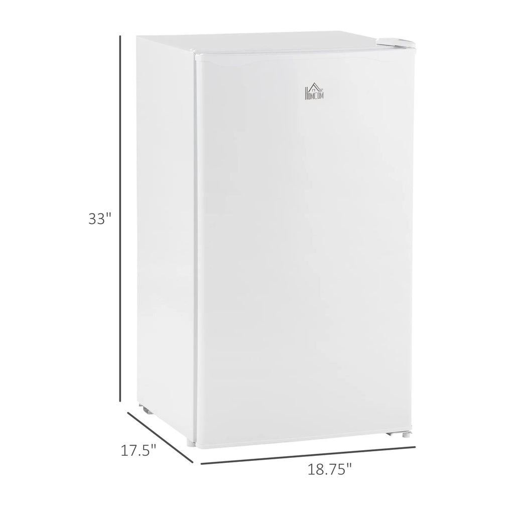 Mini Fridge with Freezer, Single Door Compact Refrigerator, Adjustable Thermostat, White K1858