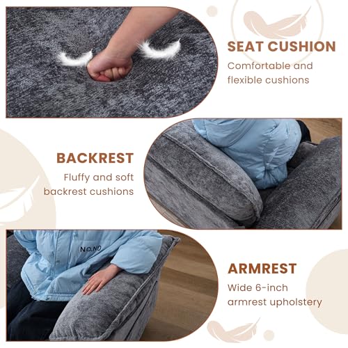 Cloud Loveseat Sofa with Chenille Fabric and Two Pillows Y3500