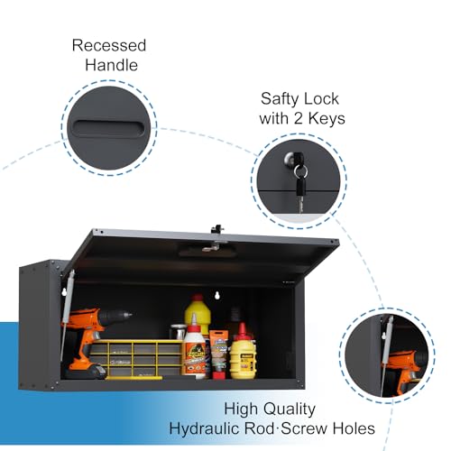 Wall Cabinet with 2 Doors, Lockable, Adjustable Shelves, Heavy Duty Steel J4545