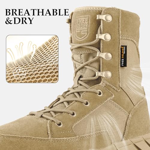 Men's Tactical Boots 8 Inches Lightweight Suede Leather Military Work Boot J951812