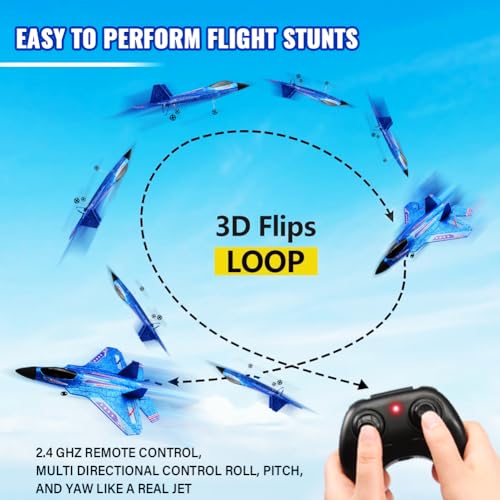 F22 RC Airplane Fighter, 2.4Ghz 2 Channel Remote Control Plane for Kids Beginners Y282