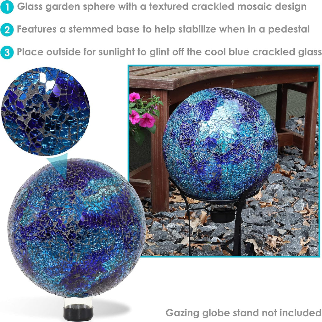 Crackled Glass Gazing Globe 10-Inch Indoor/Outdoor L775602