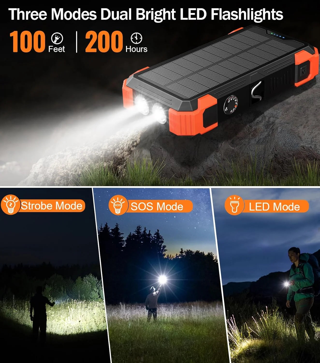 Solar Charger Power Bank with Cables for Cell Phone K11678