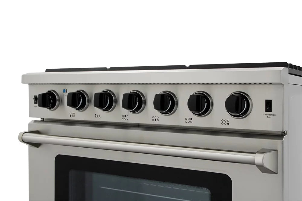 36-Inch Gas Range, 6 Burners, Stainless Steel A6518