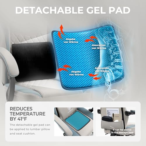 Gaming Chair with Breathable Fabric, Pocket Spring Cushion and Footrest H620