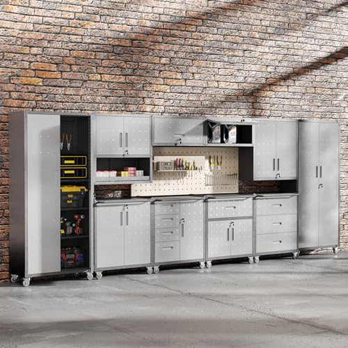 Wall Cabinet with 2 Doors, Lockable, Adjustable Shelves, Heavy Duty Steel J4545