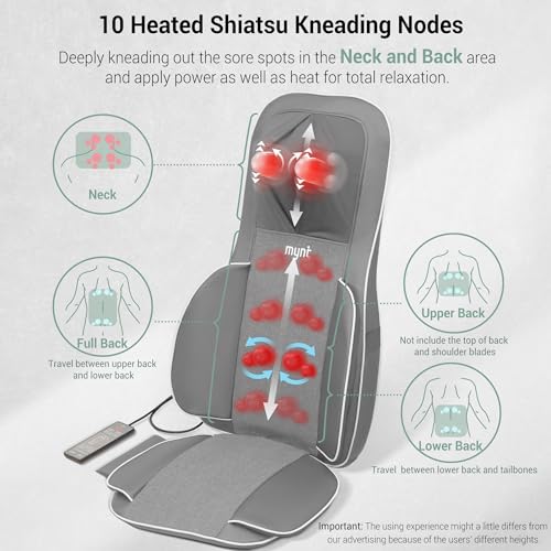 3D Shiatsu Neck and Back Massager with Heat for Chair U9478