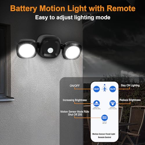 Motion Sensor LED Flood Light, 5500K Daylight, IP65 Waterproof, Wireless T91834
