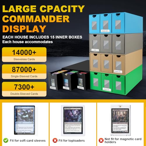 Trading Card Storage Box with 48 Dividers and Labels K306