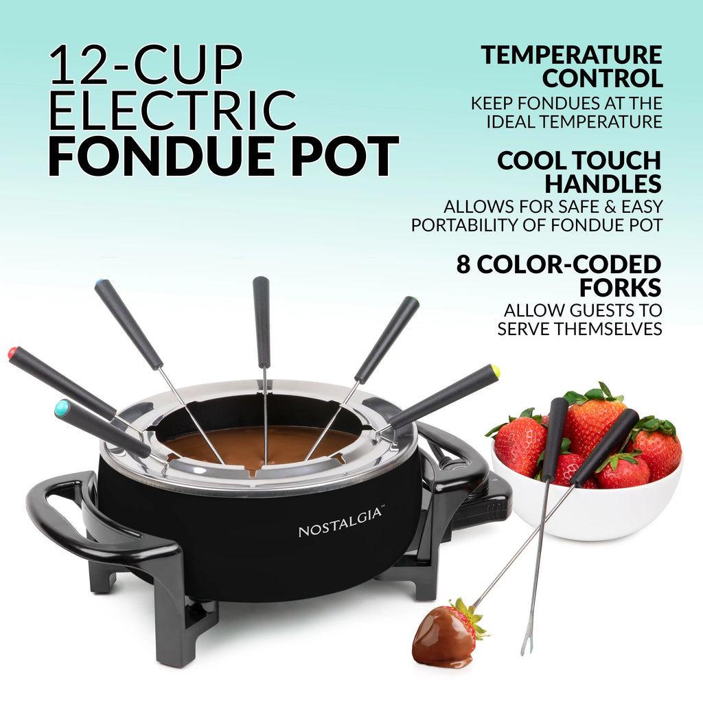 12-Cup Electric Fondue Pot, Black S249915