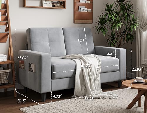 Small Loveseat Sofa 53" 2 Seater Couch for Bedroom, Apartment, Office, Living Room D122