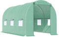 Outsunny 15' x 6' x 7' Outdoor Walk-in Tunnel Greenhouse with Roll-up Windows, Zippered Windows, & Weather Cover