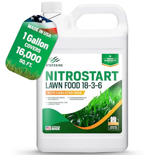 64oz Liquid Lawn Fertilizer - Grass Fertilizer for Lawn, Covers 8,000 sq. ft., Ideal Nitrogen Fertilizer for Grass - NitroStart Lawn Food for Grass Growth, Liquid Fertilizer for Strong, Greener Grass