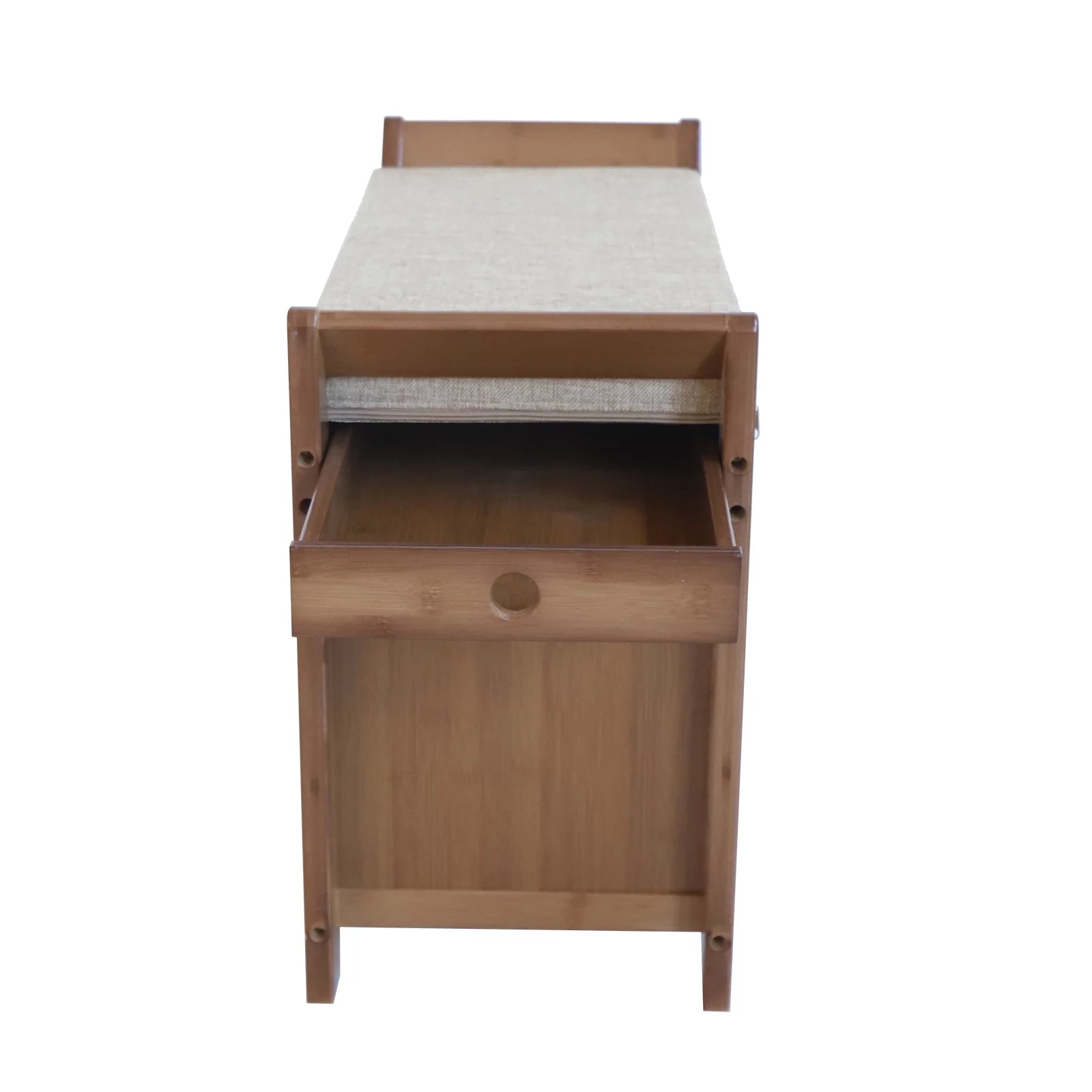 Bamboo 2 Tier Shoe Rack Bench with Soft Seat for Entryway M310