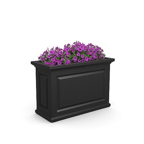 Mayne Inc. Nantucket Trough Planter - Black - 36in L x 16in W x24in H - with 17.3 Gallon Built-in Water Reservoir (4847-B)