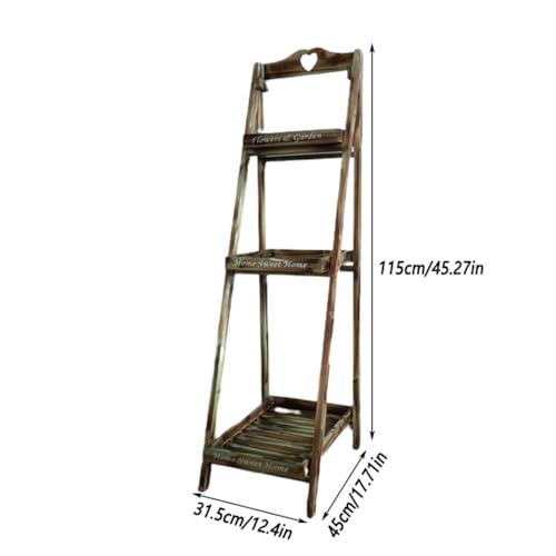 3-Tier Solid Wood Plant Stand for Indoor Outdoor Use H26174
