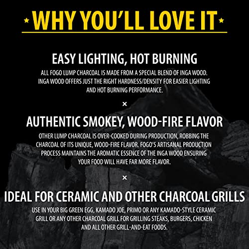 Oak Lump Charcoal for Grilling and Smoking, 17.6 lb Bag V54657