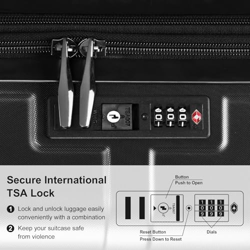 Luggage Expandable 3 Piece Set Suitcase with TSA Lock Spinner Wheels 20/24/28in S545211