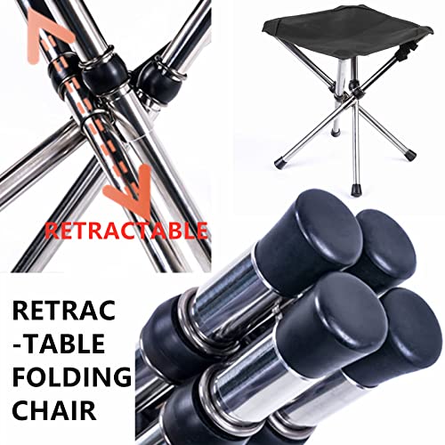Portable Camping Stool with Side Pocket, 12.5in Foldable Seat X1914