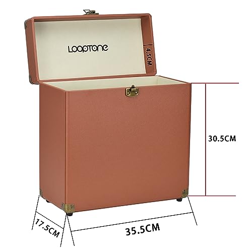 Retro Vinyl Record Storage Carrying Case, Holds 30 Albums Z153