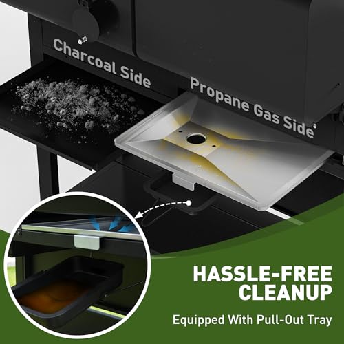 6-Burner Propane Gas Grill and Griddle Combo with Stainless Steel Lids F7495