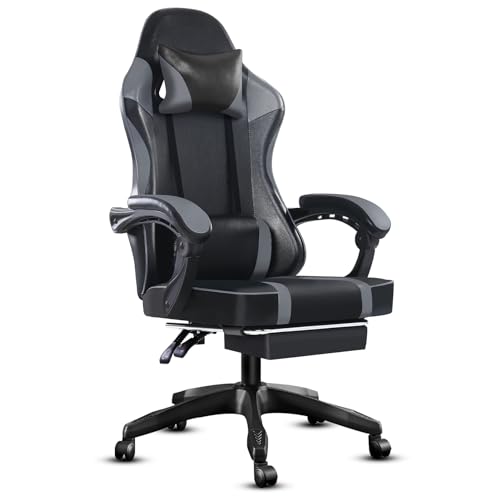 Ergonomic Gaming Chair with Footrest, Reclining, Lumbar Support I1131