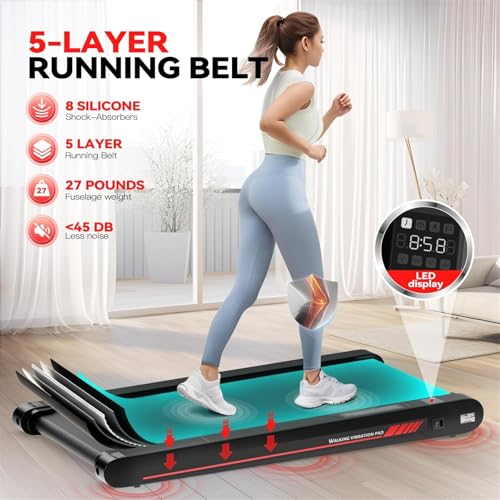 Walking Vibration Pad with APP, 3 in 1 Under Desk Treadmill, Low Noise with Remote Control V76557