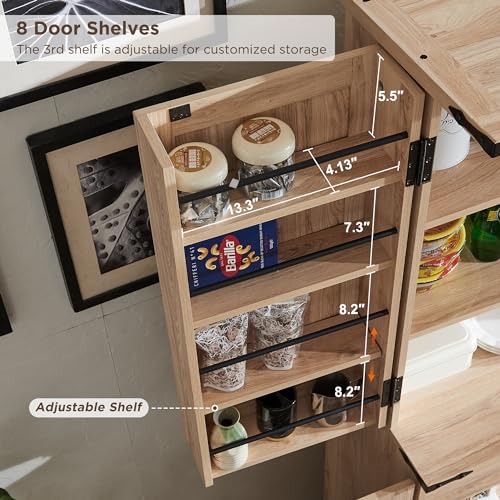 Farmhouse Storage Cabinet with Barn Doors and Adjustable Shelves X3170