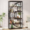 Industrial 5-Tier Etagere Bookcase, 70.8 inch Tall, 8 Open Shelves, Rustic Brown P8264