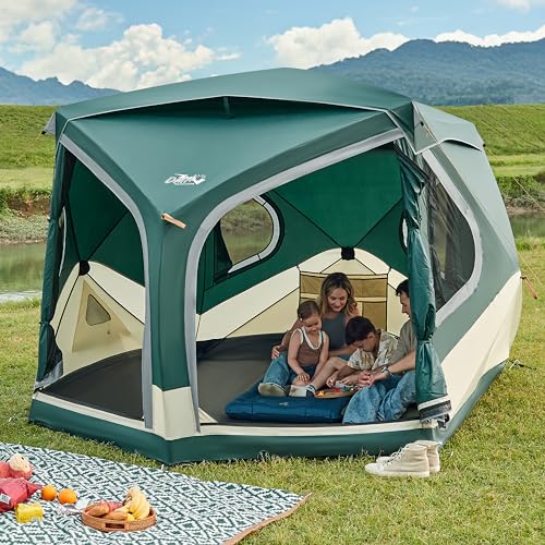 4/6/8 Person Instant Cabin Tent, Easy 60 Second Setup Family Tents for Camping, Pop up Camping Tent, Large Waterproof Tents for Outdoor Camping, Spacious Interior, Upgraded Ventilation
