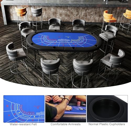 Foldable Blackjack Poker Table with Cup Holders G3690