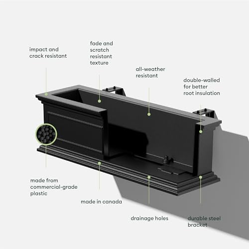 Plastic Railing Planter for Outdoor Deck or Balcony Z605138