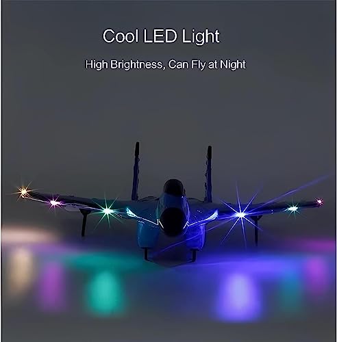 Remote Control Airplane Toy with Lights, 2 Channel RC Glider F9922