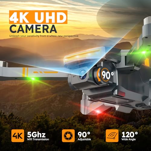 4K Camera GPS Drone for Adults, Brushless Motor, Foldable RC Quadcopter M463380