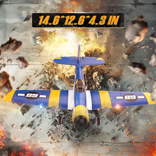 RC Plane with 6-Axis Gyro, Easy Control for Beginners, LED Lights U3567