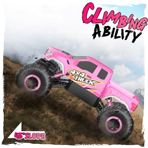 RC Truck 4WD Off Road Crawler Toy for Boys Girls 6-12, Blue C250000