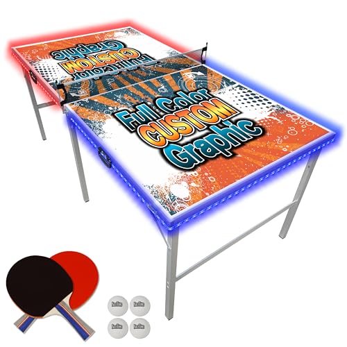 6 ft x 3 ft Portable Folding Ping Pong Table for Indoor Outdoor A180928