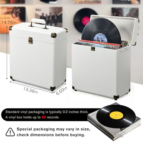Vinyl Record Storage Box Holds 30 Albums T146