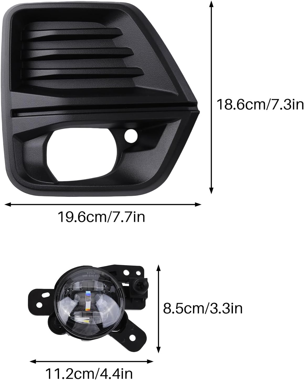 Front Bumper LED Fog Light with Cover and Wire Harness for 2023 2024 Chevy Colorado D580