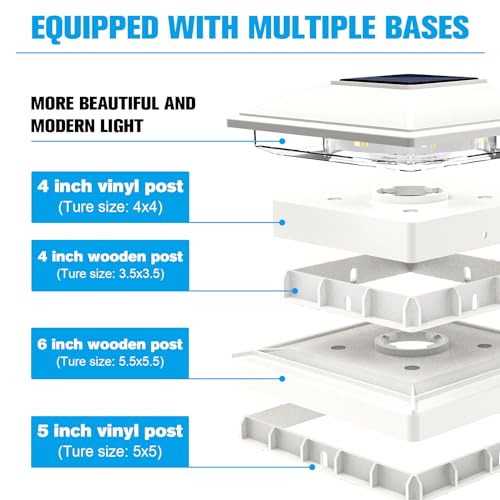 Solar Post Cap Light Outdoor Waterproof 12-Pack for 4x4 5x5 6x6 Wooden Vinyl Posts Z488
