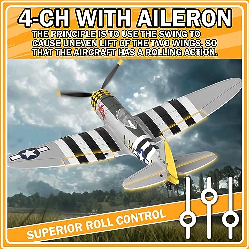 RC Plane 4-CH Remote Control Airplane Ready to Fly with Stabilization System for Beginners O911903