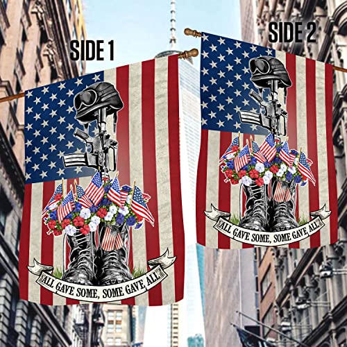 Patriotic American Flag House and Garden Flag Set E247116