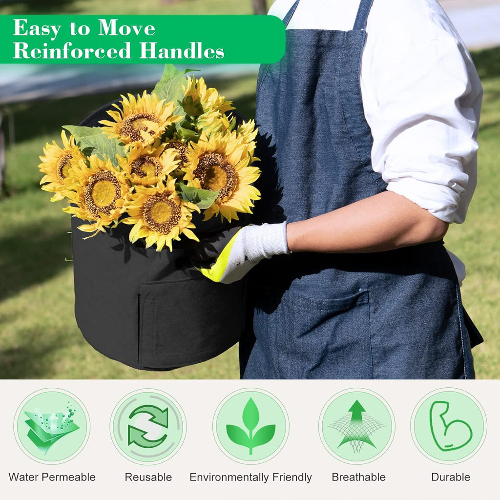 Potato Grow Bags 7 Gallon Fabric Pots with Handles H5486