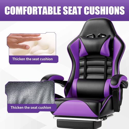 Ergonomic Gaming Chair with Footrest, Reclining, Lumbar Support I1131