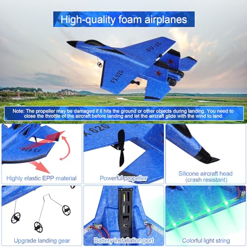 RC Airplane 2.4GHz Ready to Fly with Night Lights USB Charging R21201