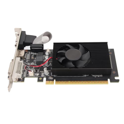 GT610 2GB Graphics Card, 610 2G DDR3 64bit, Desktop Graphics Card for Business Office, PCI E 1.1 x 16, DVI, VGA, HDMIs, PC Video Card, Single Fan