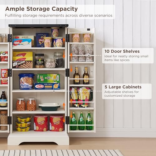 Farmhouse Storage Cabinet with Barn Doors and Adjustable Shelves X3170