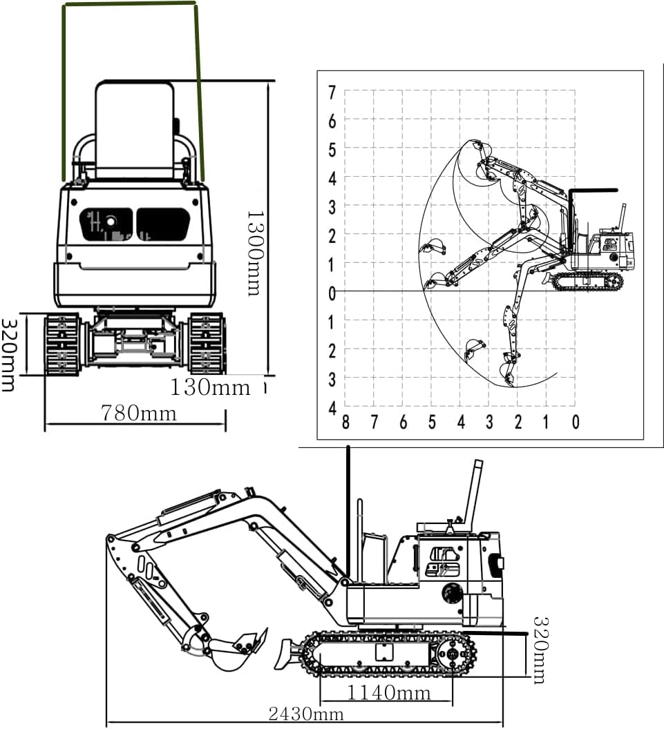 Mini Excavator Gas Engine Crawler for Construction, Farms, Roads, Parks, Orchards, Gardens, Digging Trenches, Fertilizing, Weeding G377923