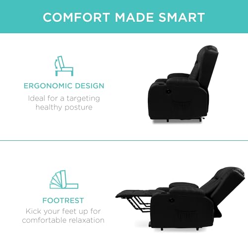 Electric Power Lift Recliner Massage Chair with Heat and USB Port, Brown M560374
